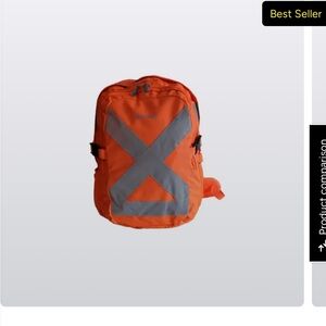 High-Visibility Orange Backpack with Reflective Accents
